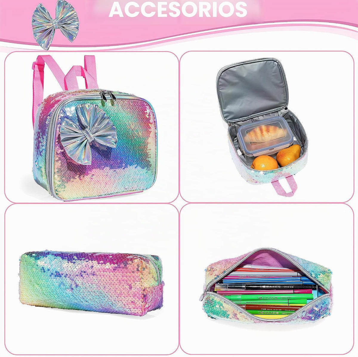 Mochila con ruedas con lazo para niñas, mochilas enrollables con ru...