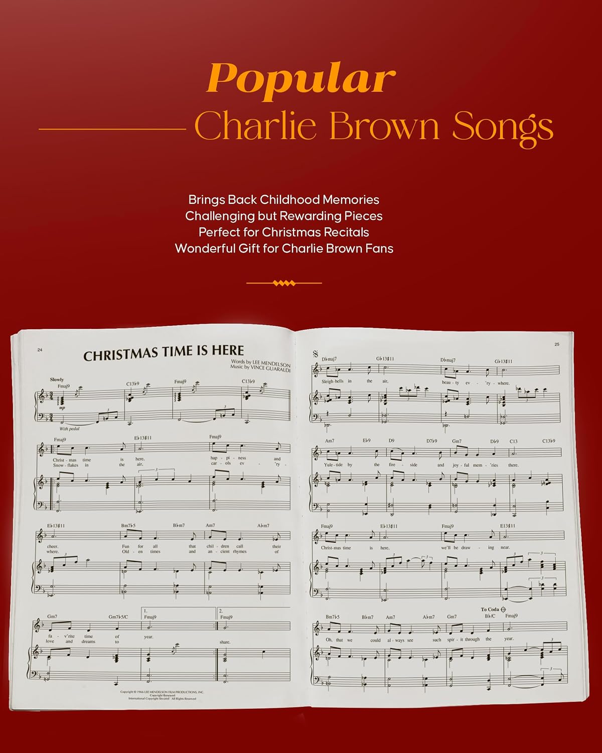 Un cancionero navideño para piano solo de Charlie Brown | Partitura...