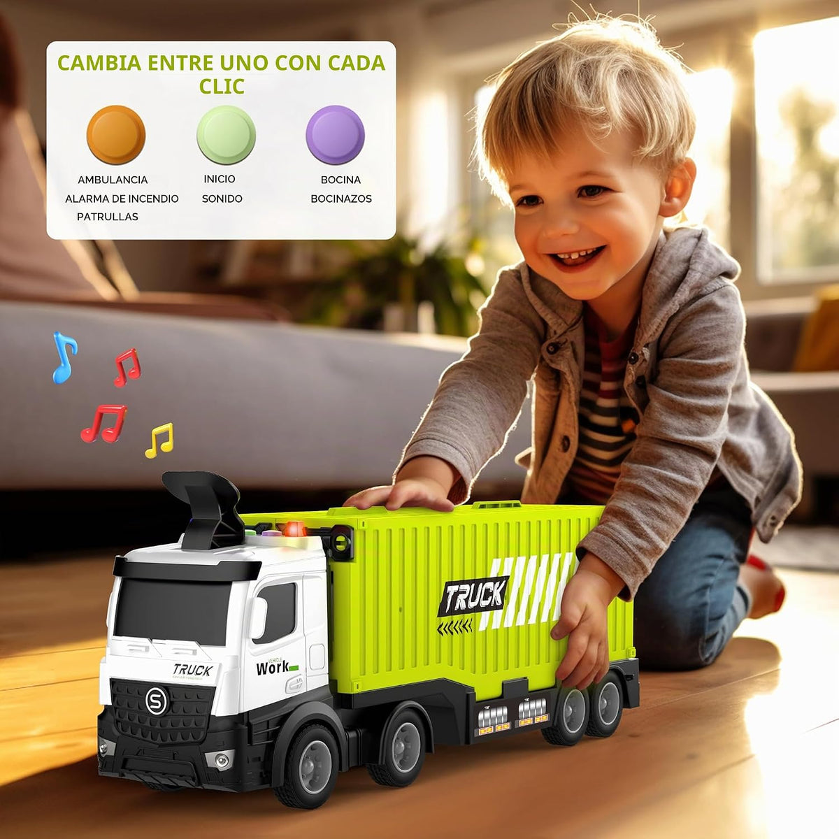 Pista de Carreras de Camión Transportador Juguetes para Niños, Set...