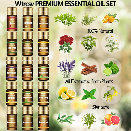 Wtrcsv Juego de aceites esenciales \u2013 Los 15 mejores aromas par...