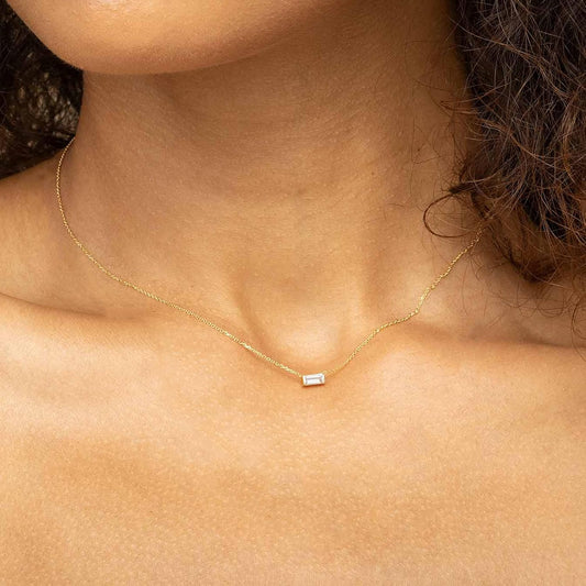 JSJOY Collar de piedra natal dorada para mujer, delicado collar con...