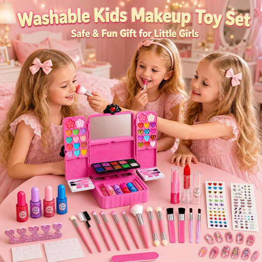 Juegos de maquillaje para niñas de 5 a 8 años, kit de maquillaje de...