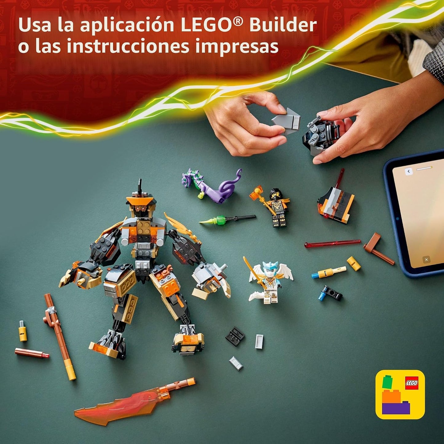LEGO NINJAGO Cole's Mission Mech & Dragon Zane - Juguete de...