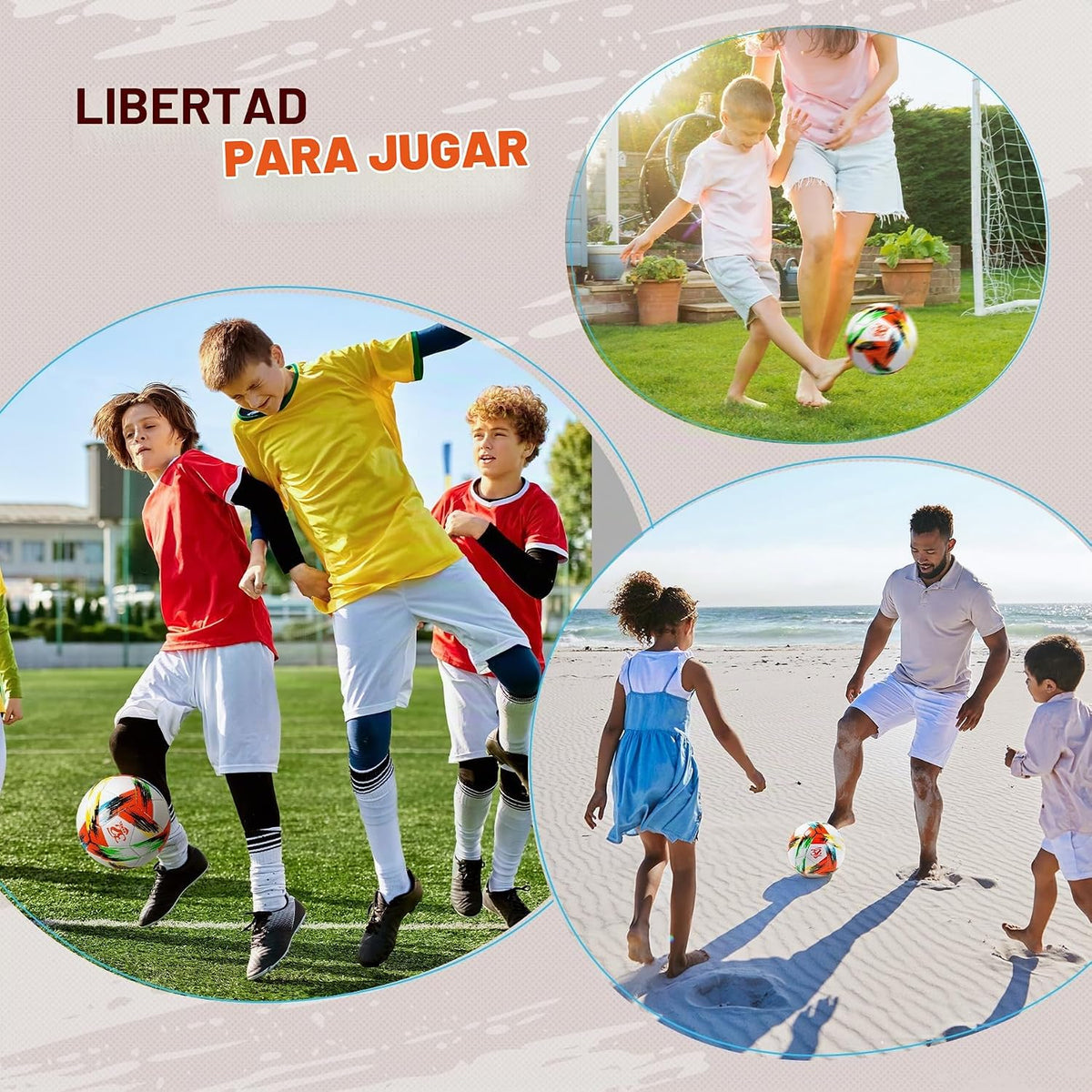 Innotoys Balón de fútbol tamaño 5, tamaño 4, tamaño 3, desinflado,...
