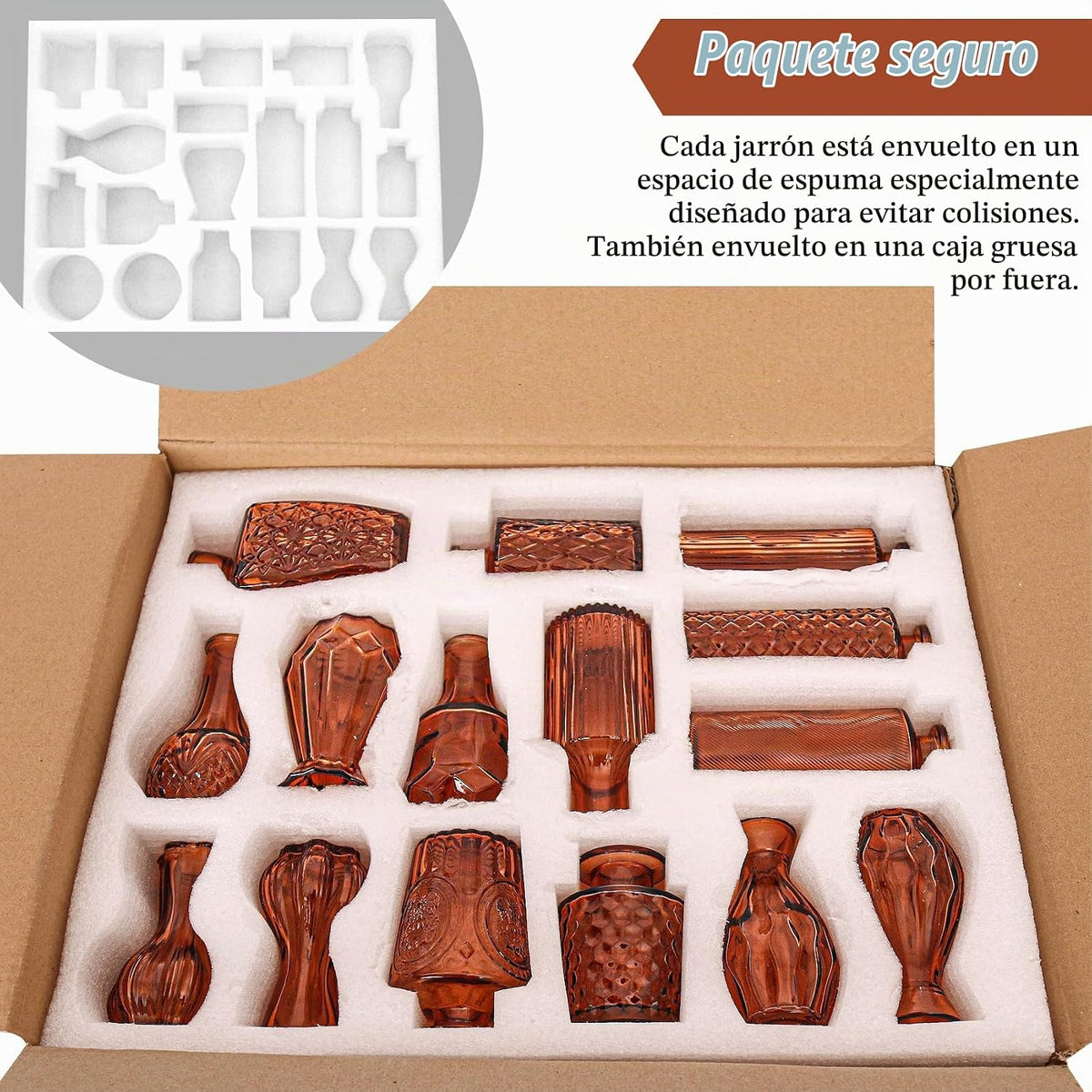 36 piezas de juego de jarrones de brotes pequeños botellas de vidri...