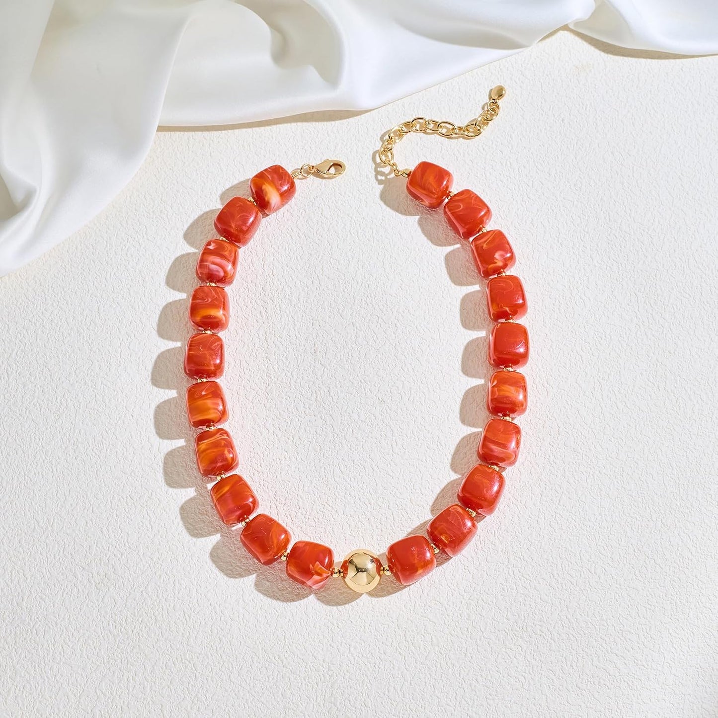 INNERDIVA Joyería de playa de verano, collar de cuentas gruesas par...