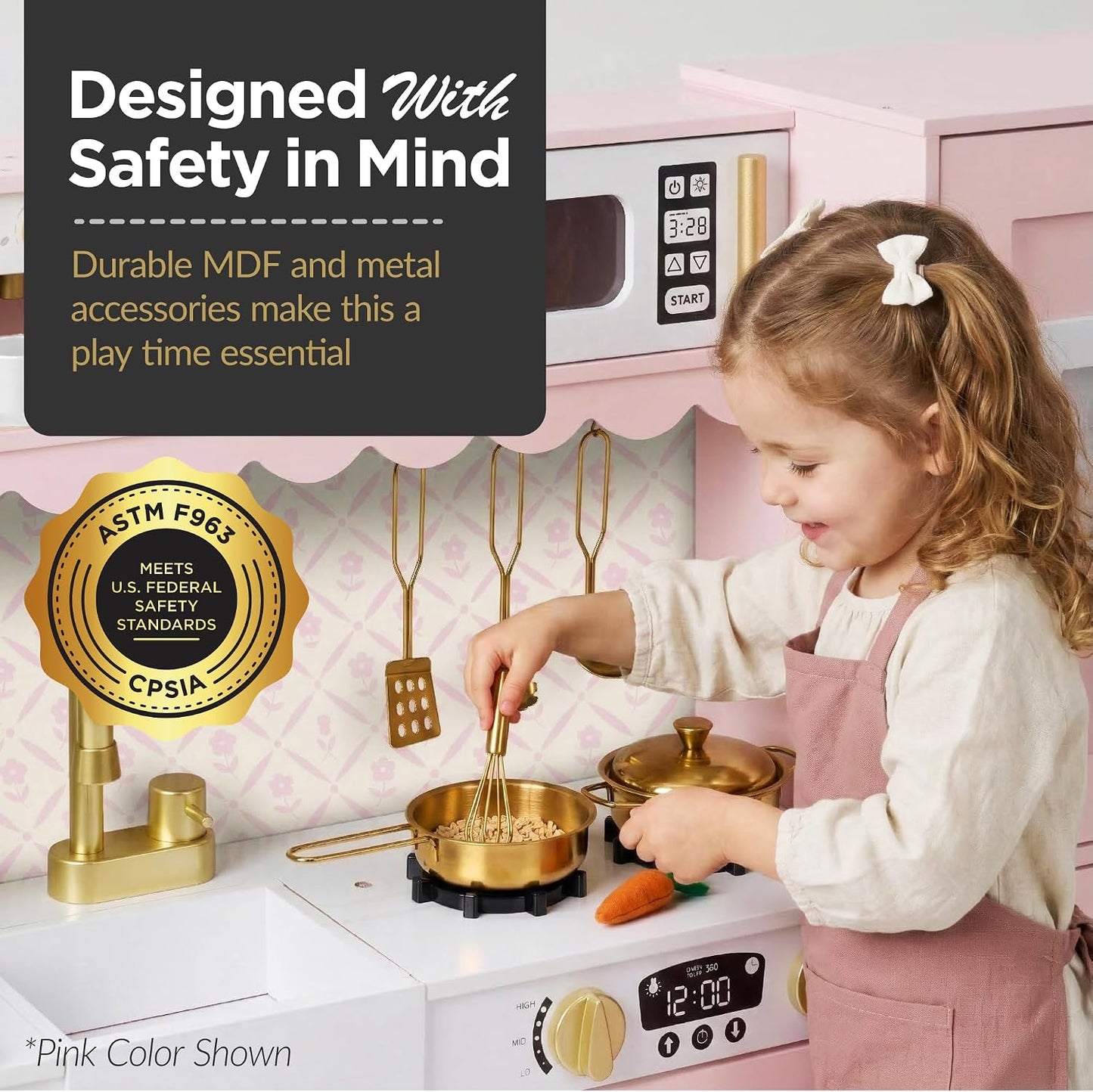 Best Choice Products Juego de cocina para niños, estilo cabaña, jue...