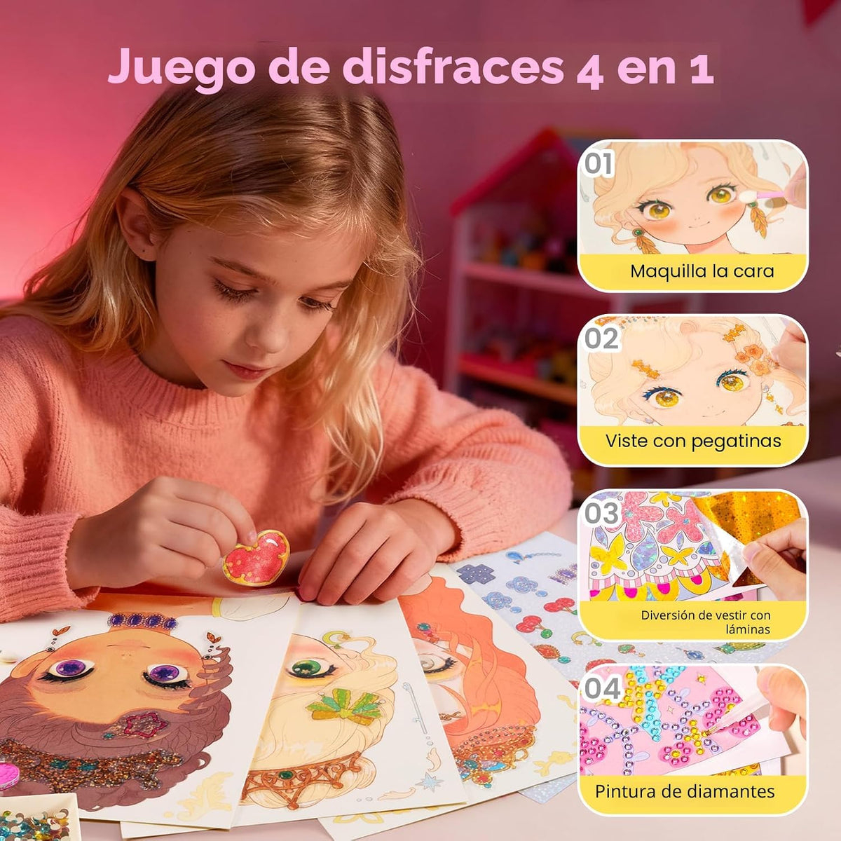 Jar Melo Kit de Manualidades de Arte de Princesa 4 en 1, Manualidad...