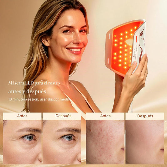 SMOOTHPRO - Máscara de terapia de luz roja para cara, máscara facia...