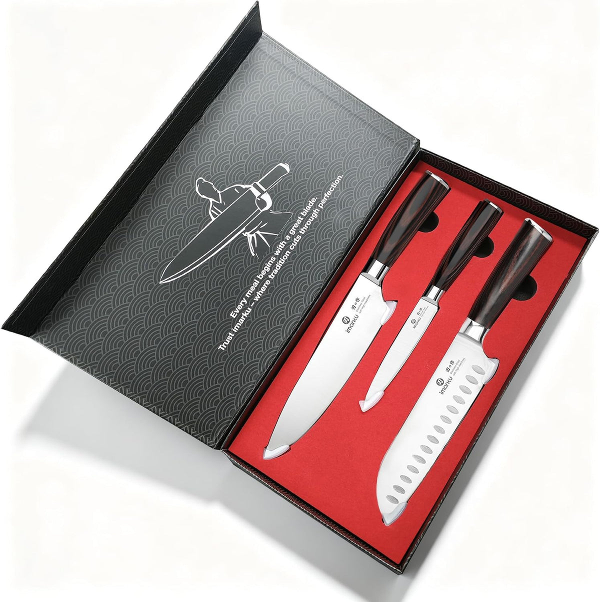 imarku Juego de cuchillos de 3 piezas, juego de cuchillos de chef j...