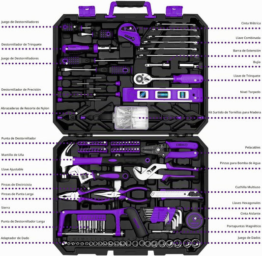 DEKOPRO Juego de herramientas: Kit de herramientas para el hogar de...