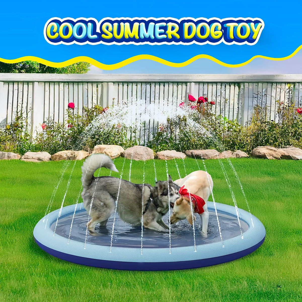 COMMOUDS - Almohadilla de salpicaduras para niños y perros, piscina...