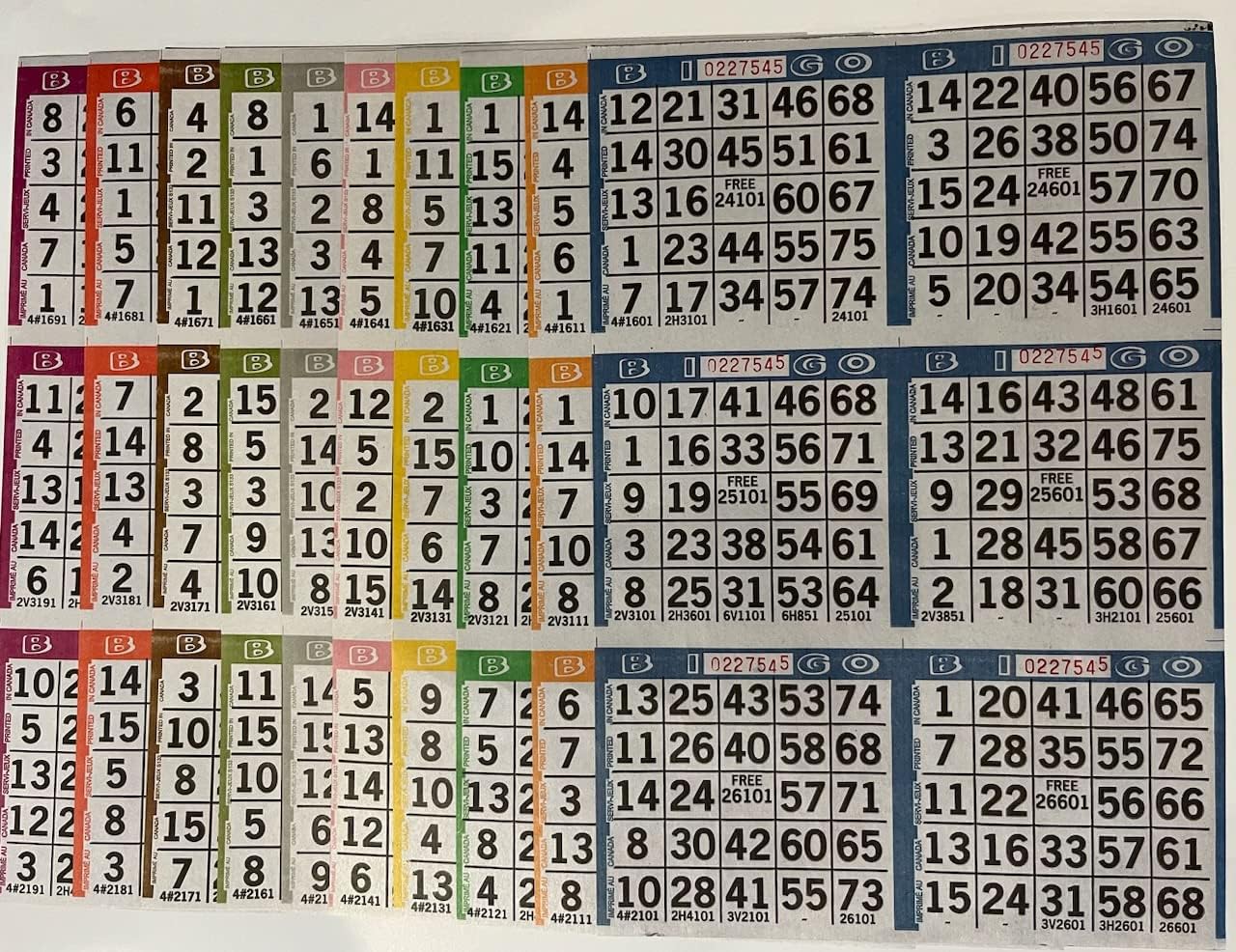 Tarjetas de juego de papel de bingo - 6 tarjetas - 10 hojas - 125 l...
