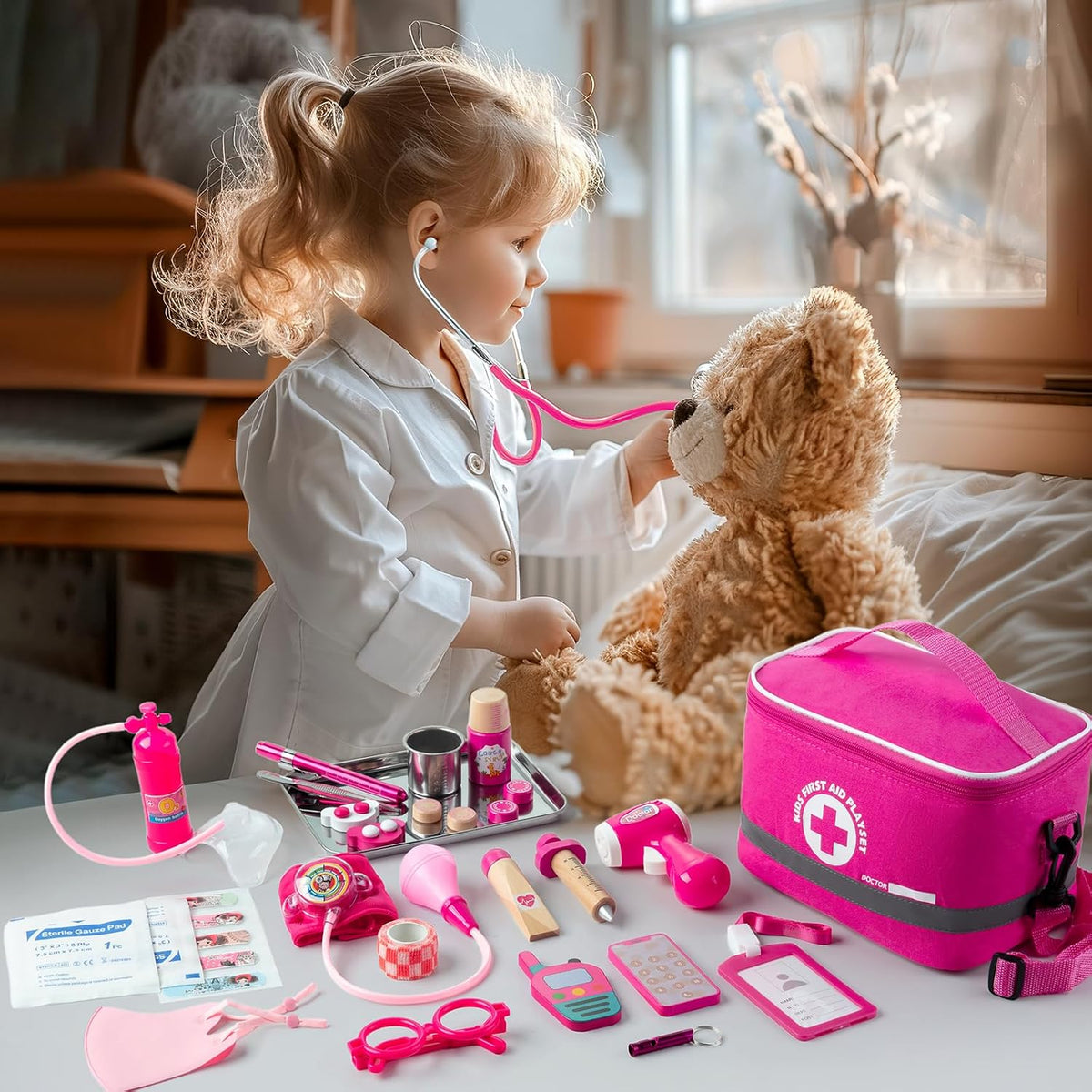 EFO SHM Kit médico para niños y niñas, 34 piezas para niños pequeño...