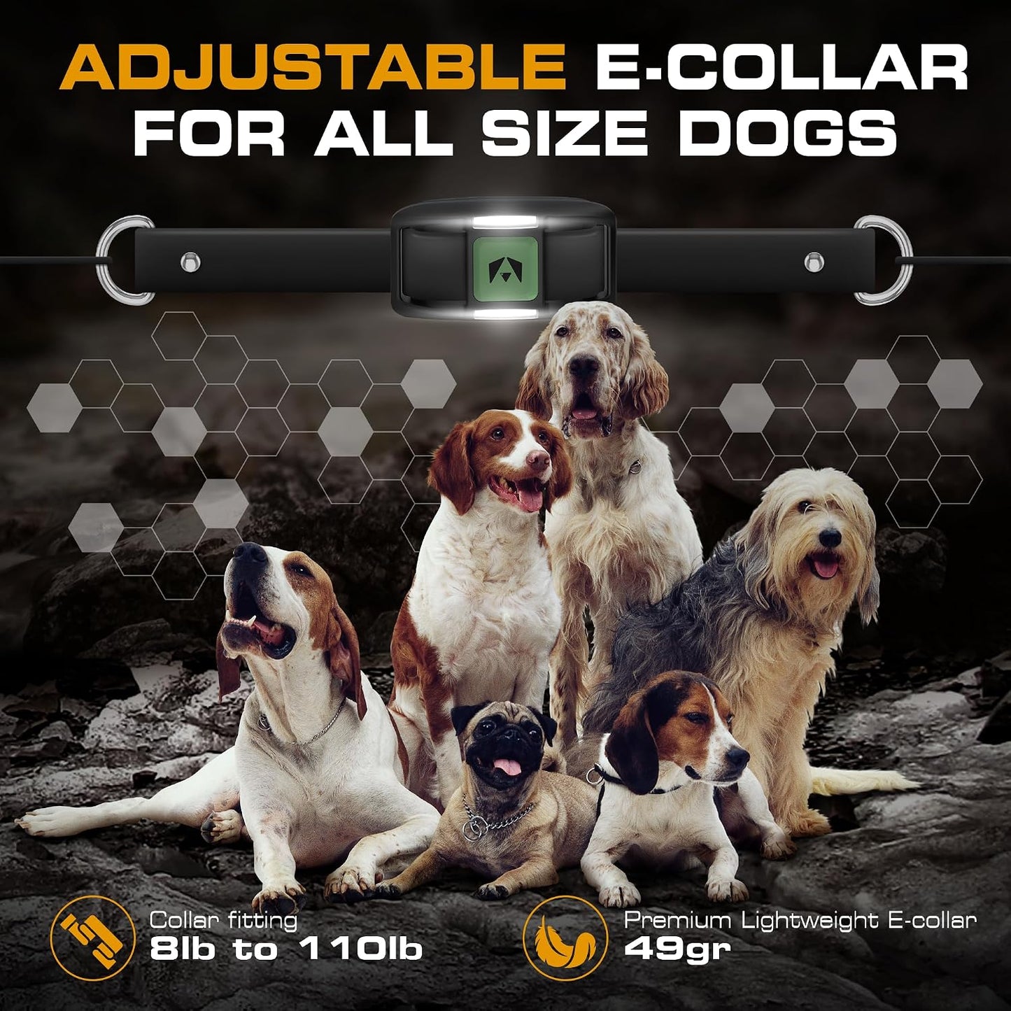 INVIROX Collar de entrenamiento para perros con control remoto, col...