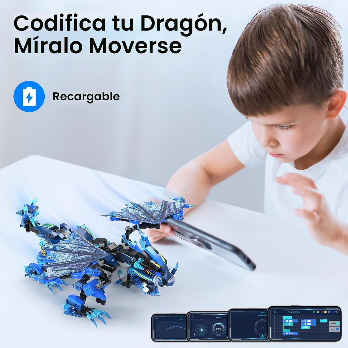Sillbird Kit de construcción de dragón con control remoto, regalo S...