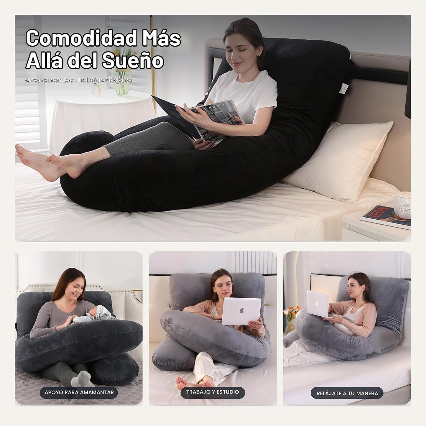 ALLOPERA Almohada de embarazo en forma de U - Almohada de maternida...