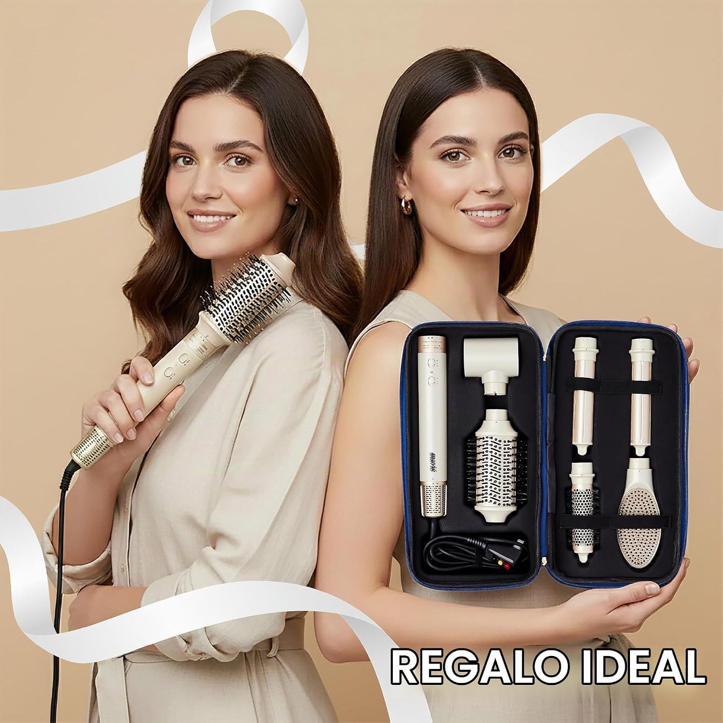 MAVIÉ Multiestilizador de aire caliente 6 en 1 con funda, secador d...