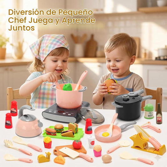 CUTE STONE Juego de accesorios de cocina, juego de juguetes de coci...