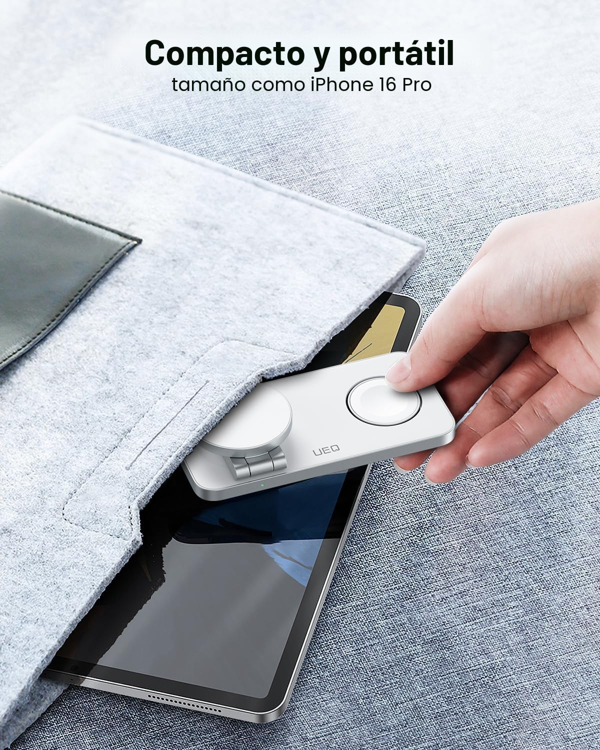 UEQ Estación de carga inalámbrica plegable 3 en 1 para Apple compat...