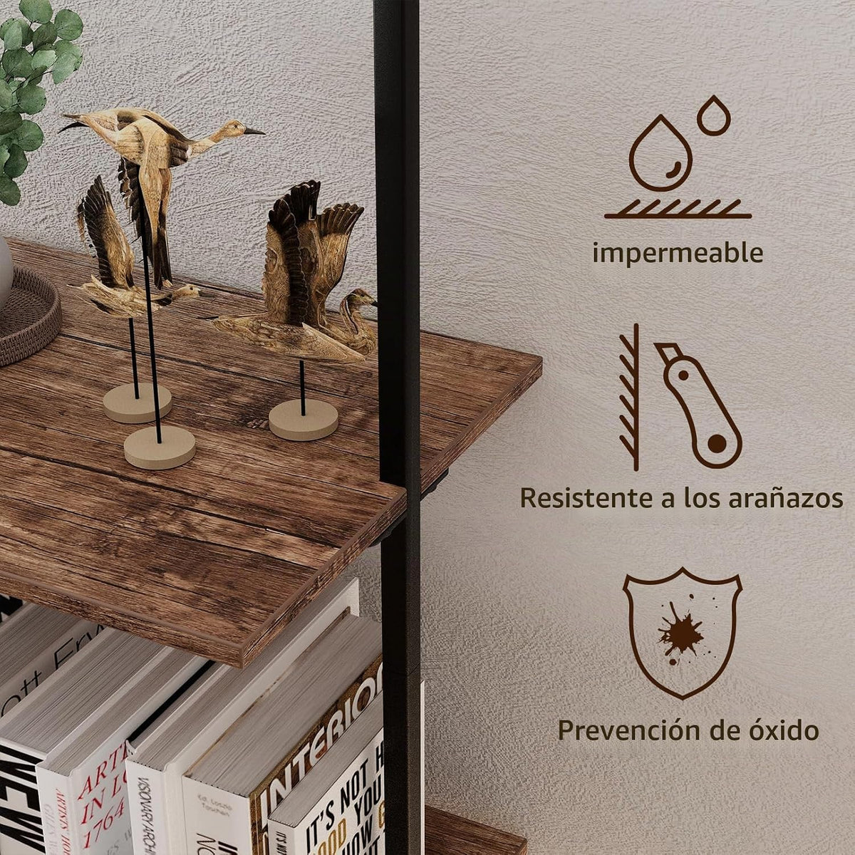 Wolawu - Estantería de escalera de 4 niveles, estantería industrial...