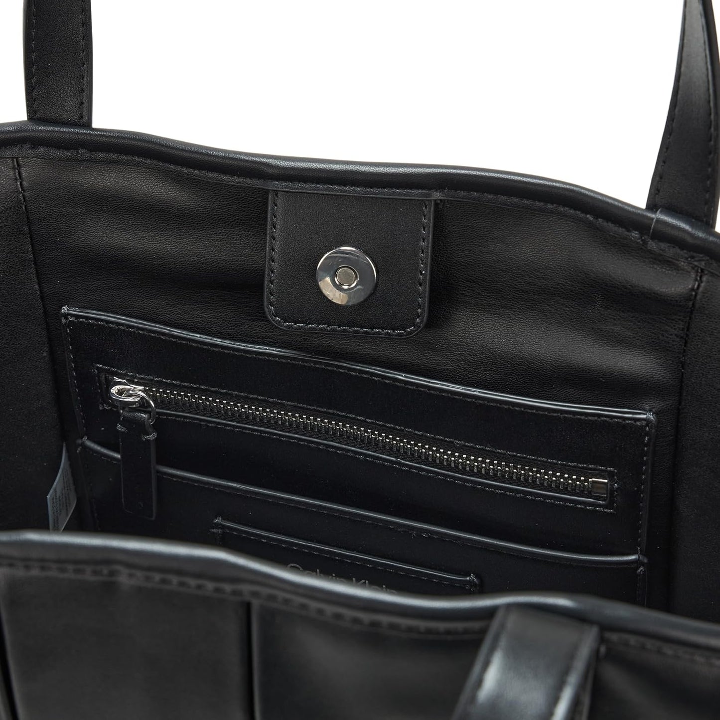 Calvin Klein Tina Shopper Tote, Negro\/Plata, Talla única