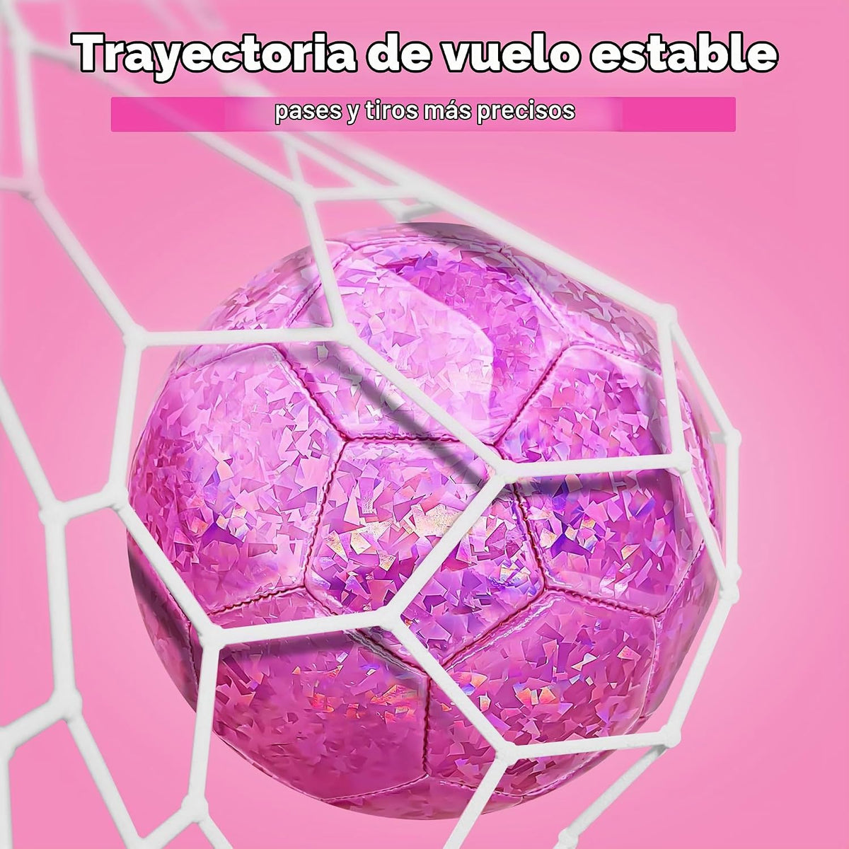 Champhox Pelota de fútbol tamaño 4 con purpurina rosa - Pelota de f...
