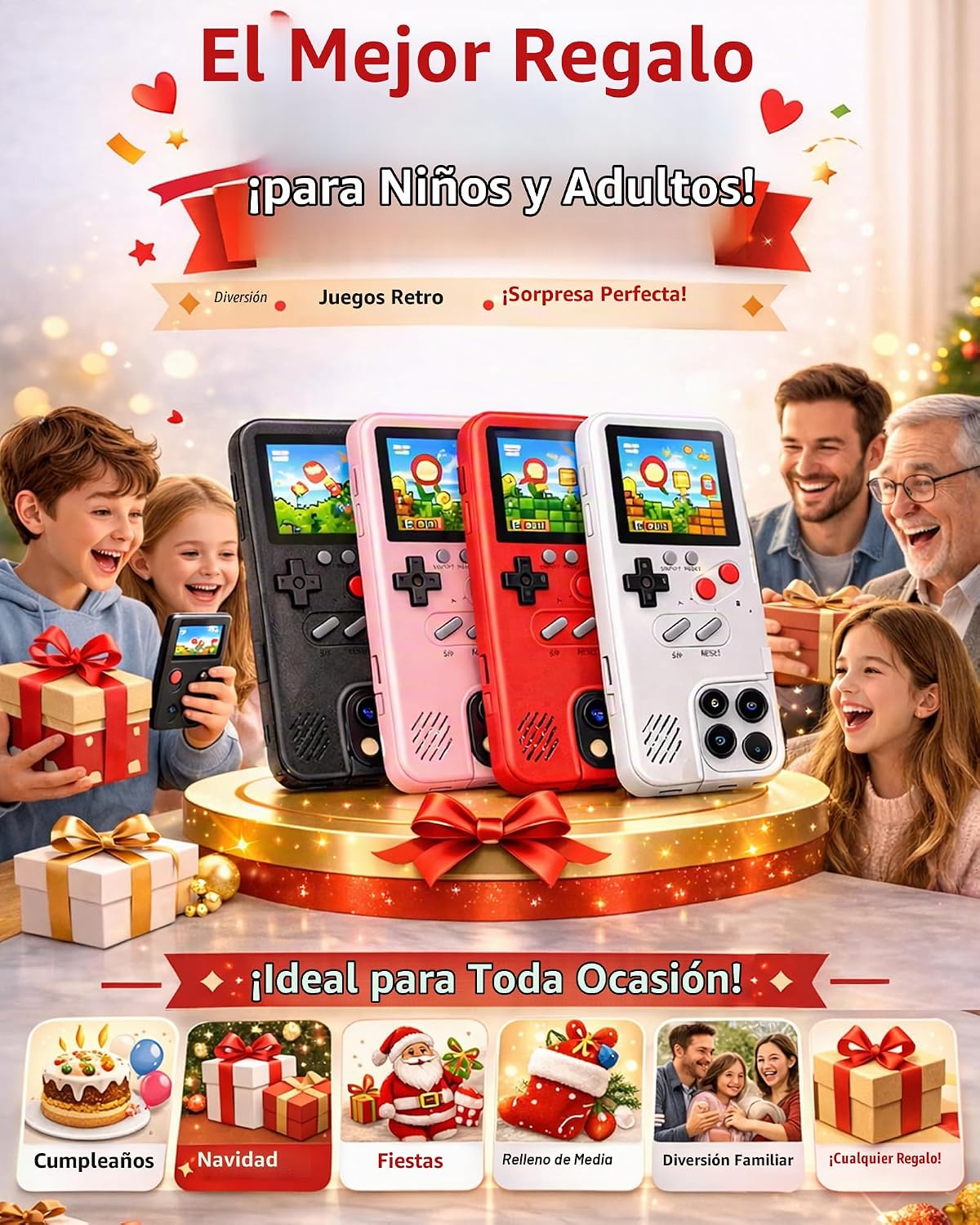 Chu9 Funda para teléfono con videojuegos, 168 juegos pequeños incor...