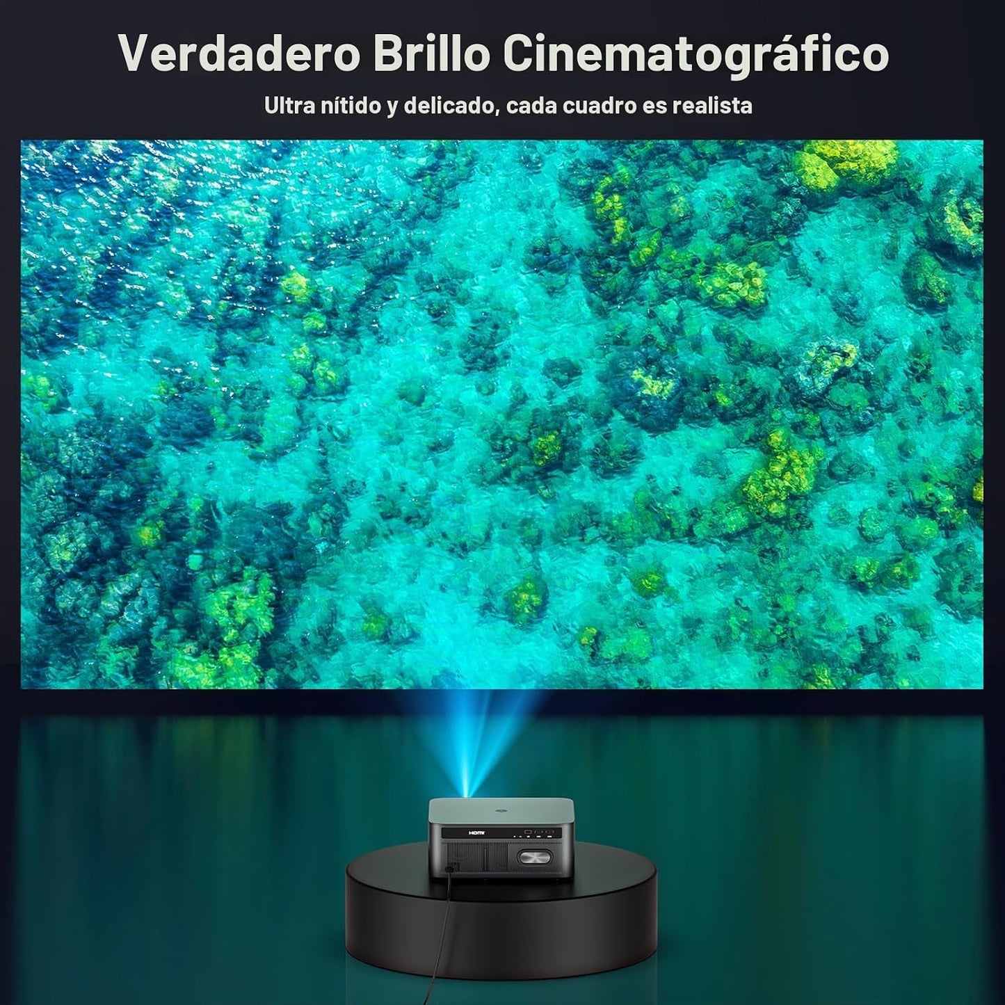 Proyector para exteriores HAPPRUN de 3000 lúmenes ANSI con aplicaci...