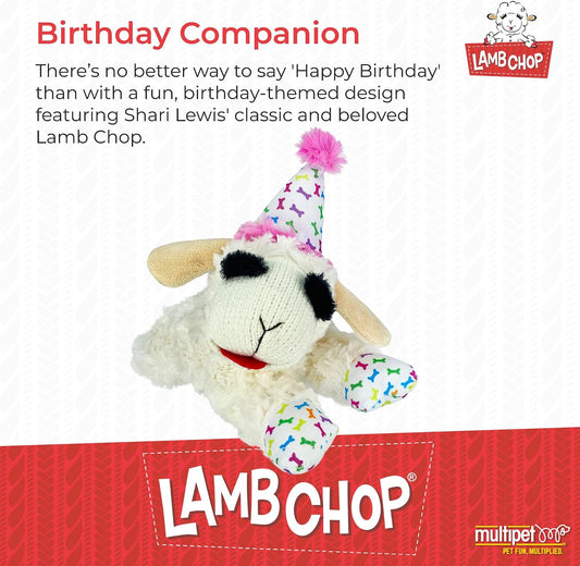 Multipet Lamb Chop - Juguete de peluche para perro con sombrero de...