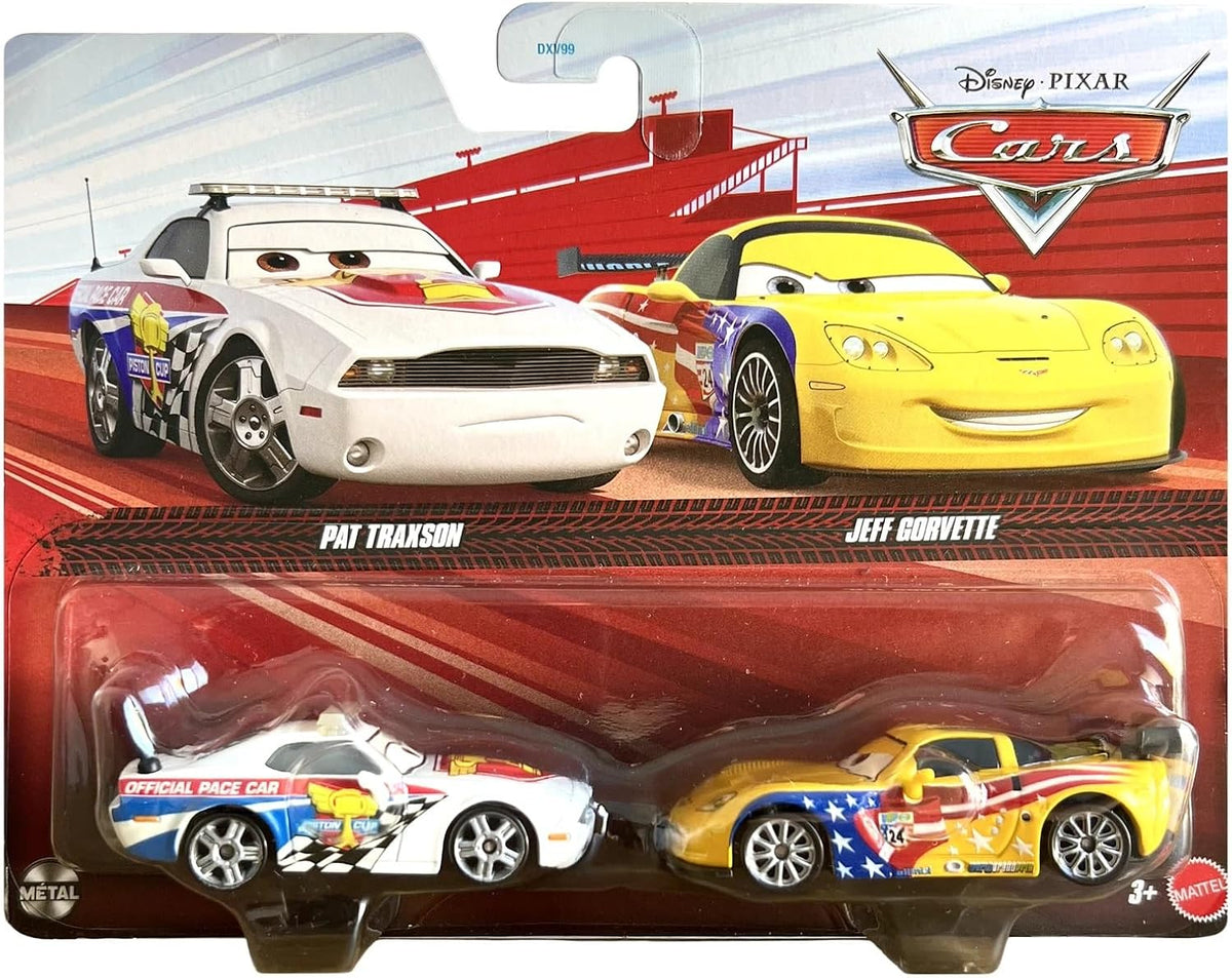 Cars Disney Jeff Gorvette y Pace 1:55 Coches de metal - Juego de 2