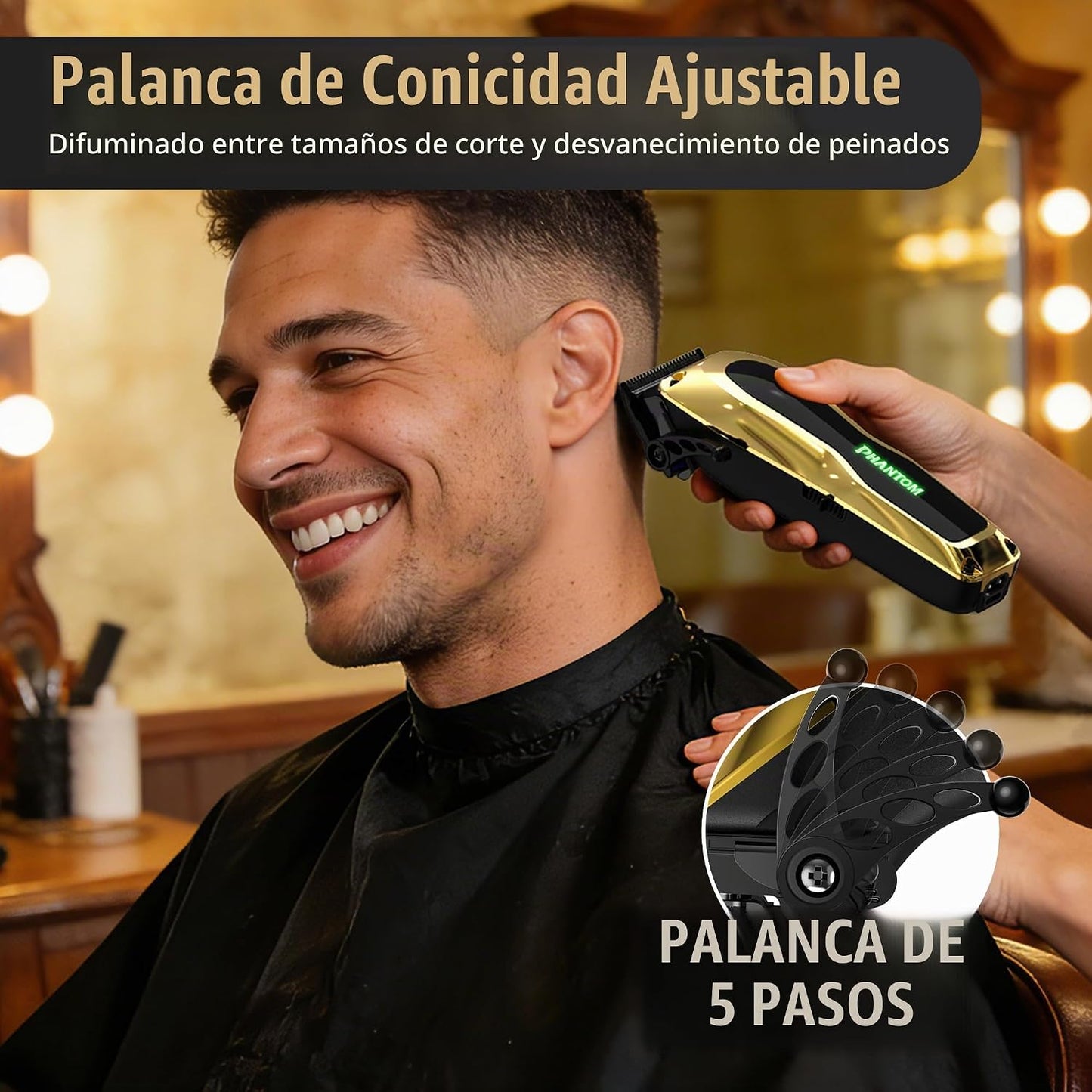 Phantom Cortadora de pelo profesional para hombres, juego de cortap...