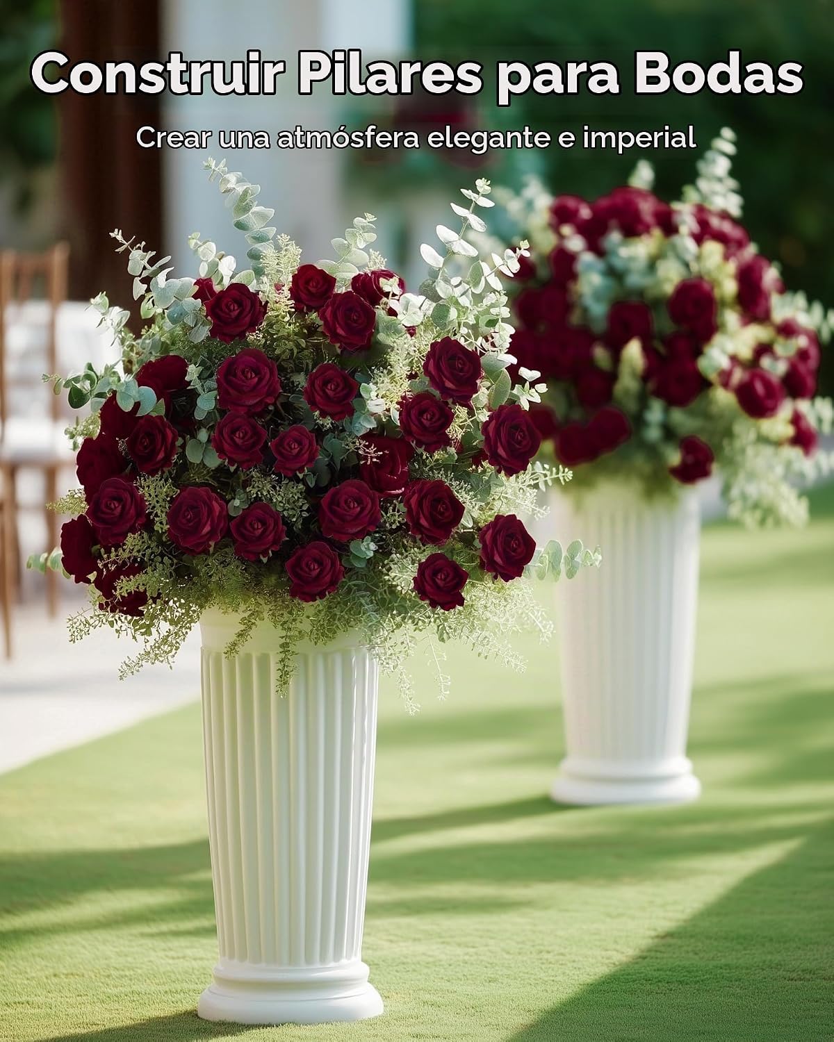 InnoGear 50 flores artificiales de seda de terciopelo de color burd...
