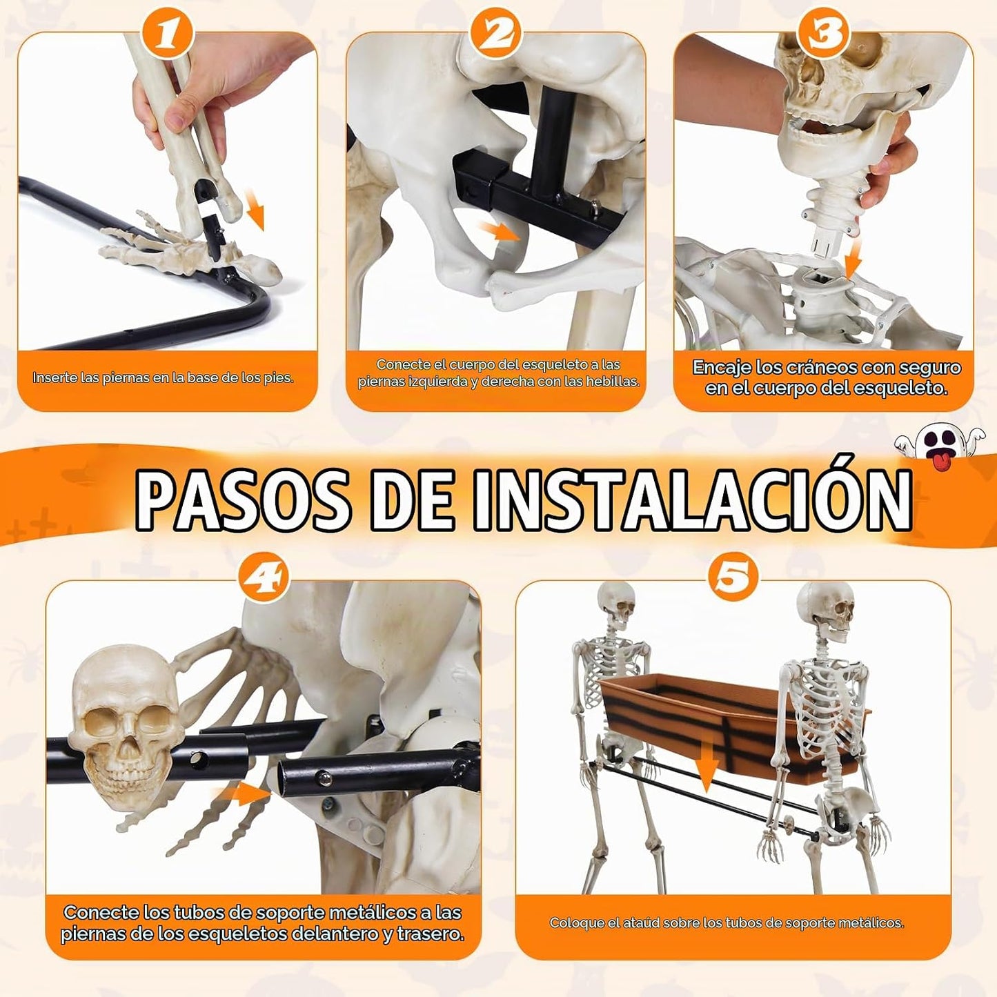 Quntis Esqueleto gigante para decoración de fiesta de Halloween al...