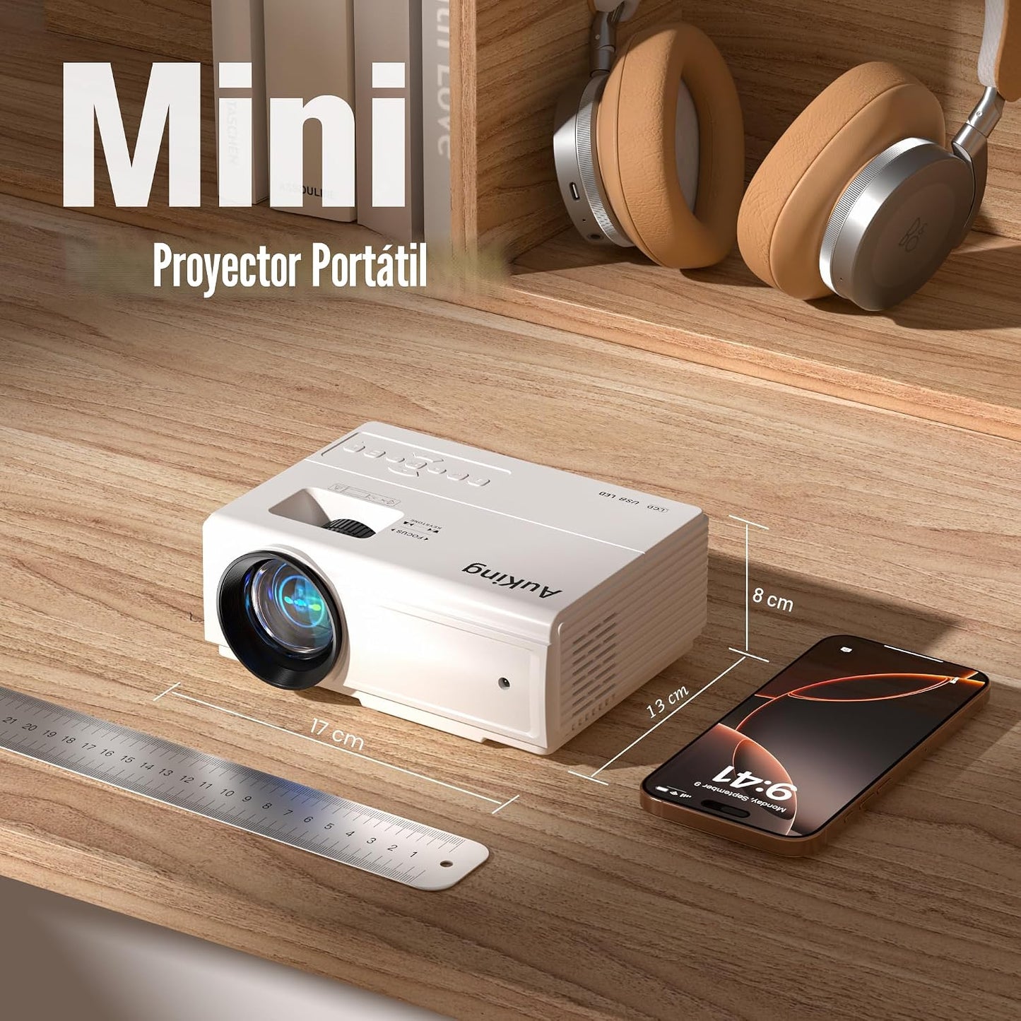 AuKing Proyector, mini proyector actualizado 2025, proyector de vid...