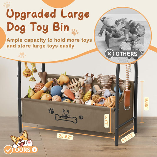 Lomivra Cesta grande de juguetes para perros (23.6 x 11.2 x 9.7 pul...