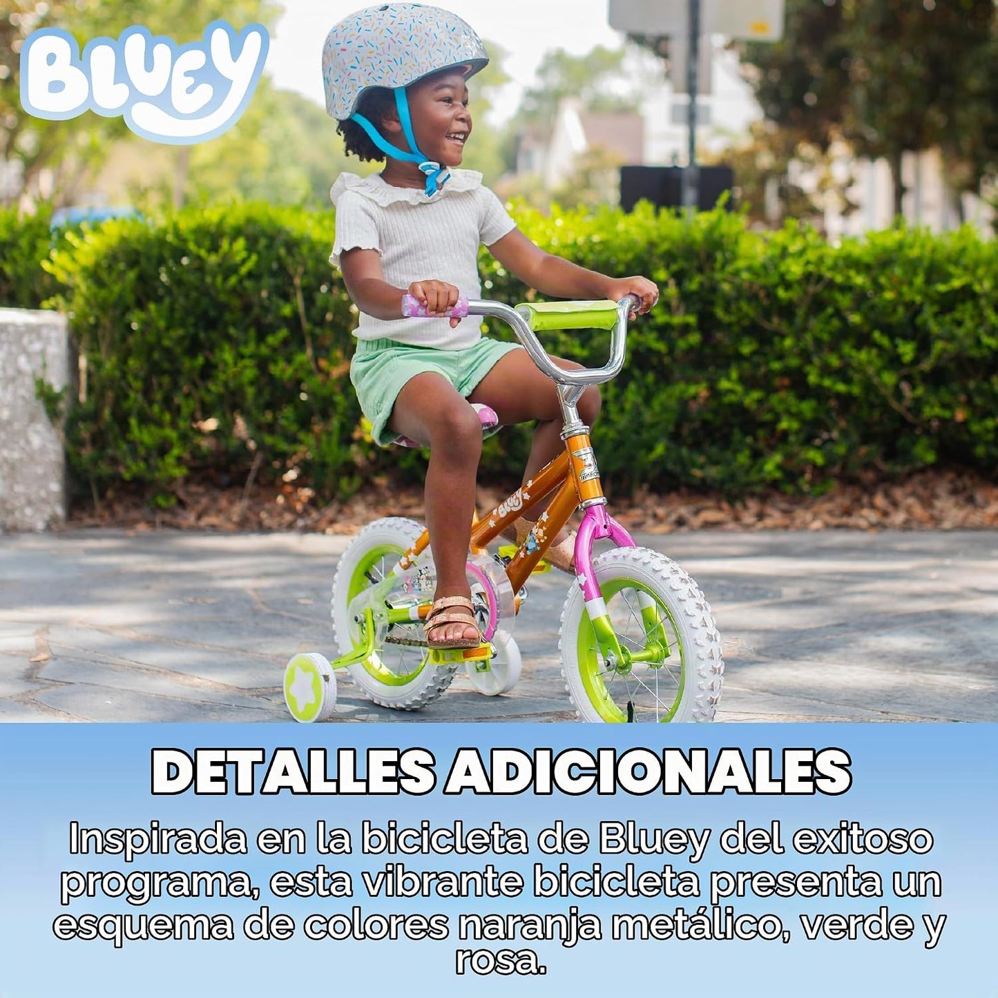 Bicicleta infantil de 12 pulgadas Bluey de Dynacraft para niños y n...