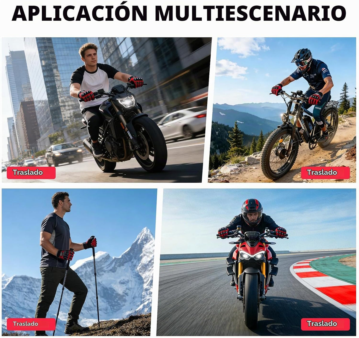 GES Guantes de motocicleta para hombre, para pantalla táctil, antid...