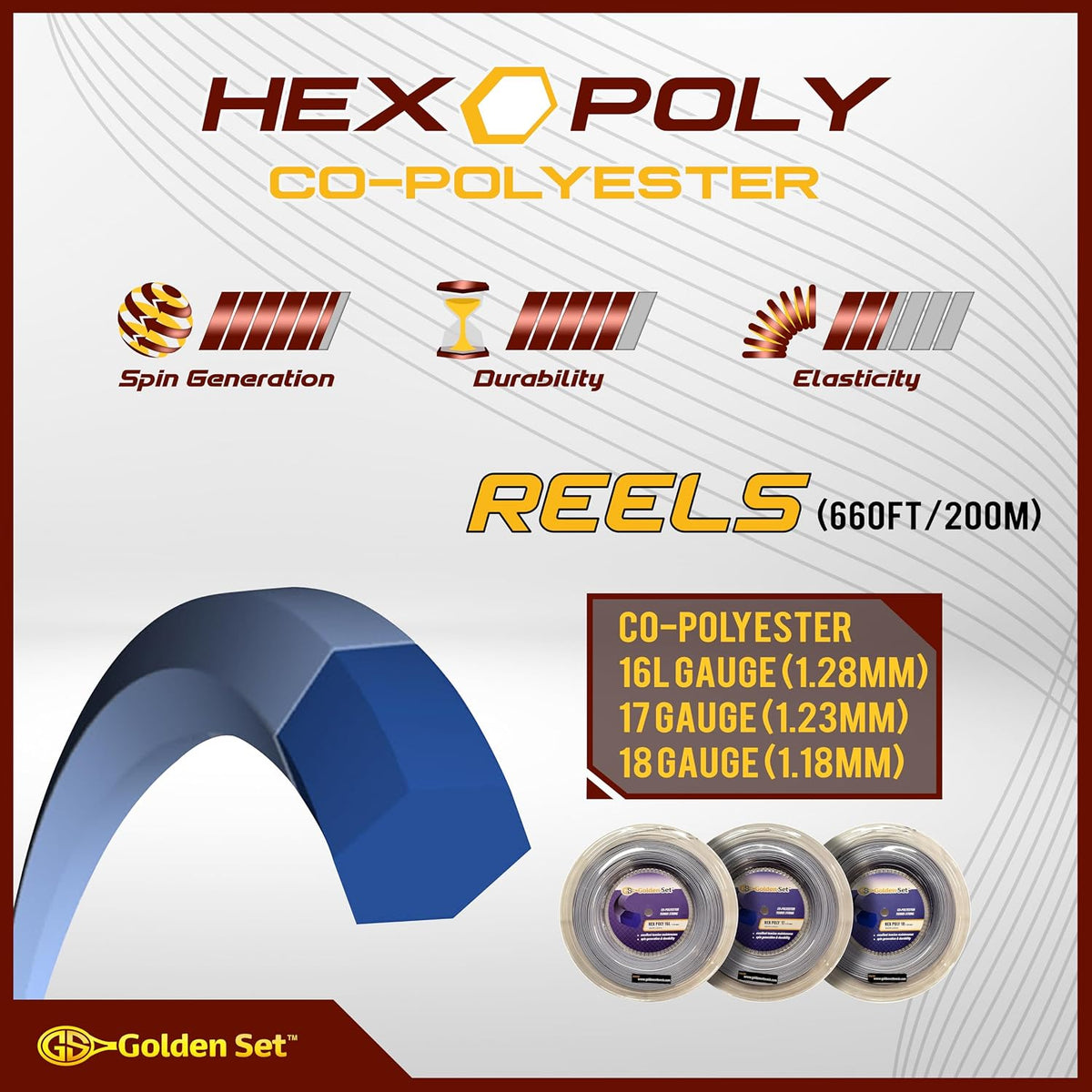 Golden Set Cadena de poliéster hexagonal