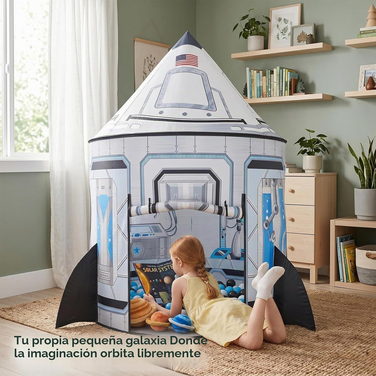 PigPigPen Tienda de campaña Rocket Ship para niños: casa de juegos...