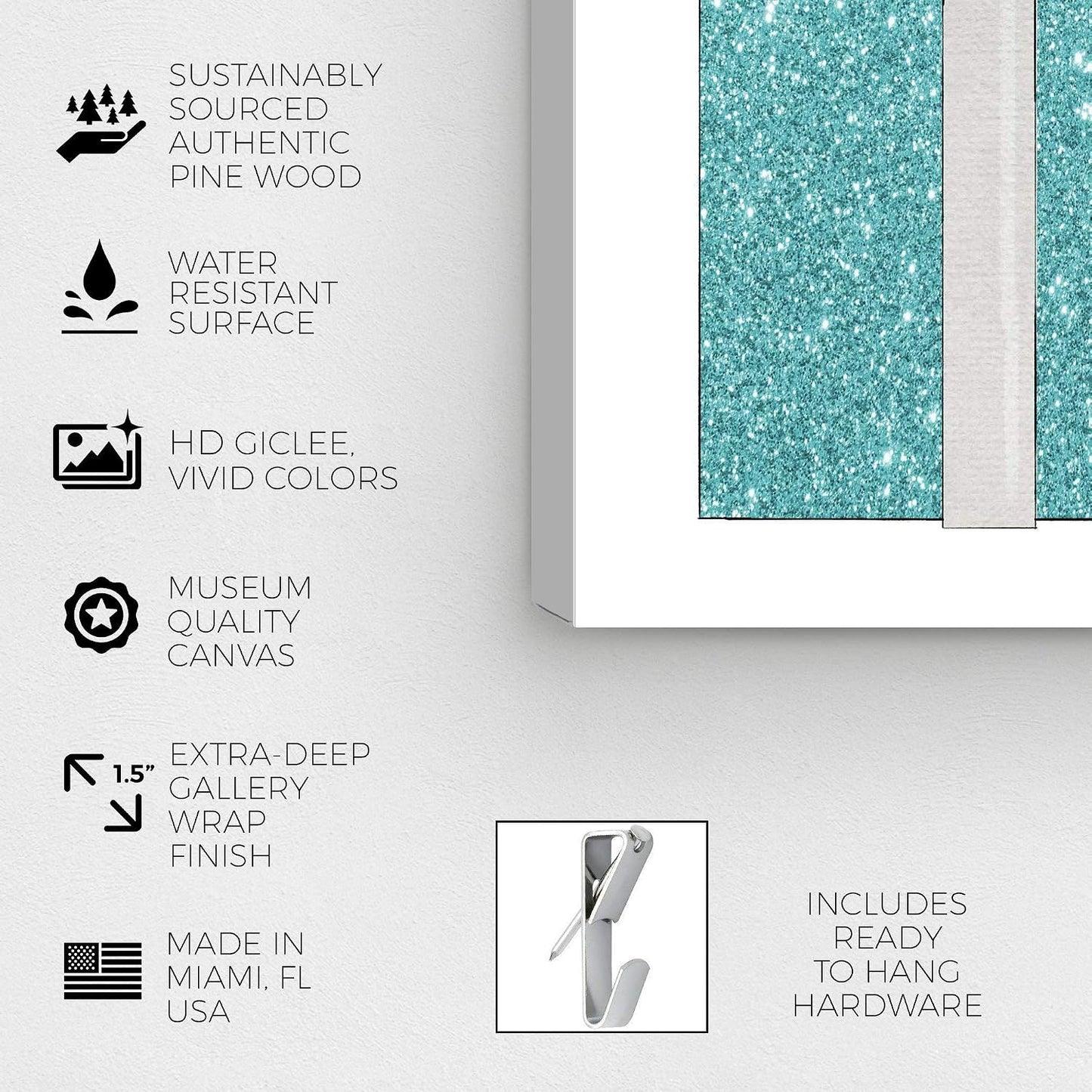 The Oliver Gal Artist Co. Lienzo decorativo de pared moderno y glam...