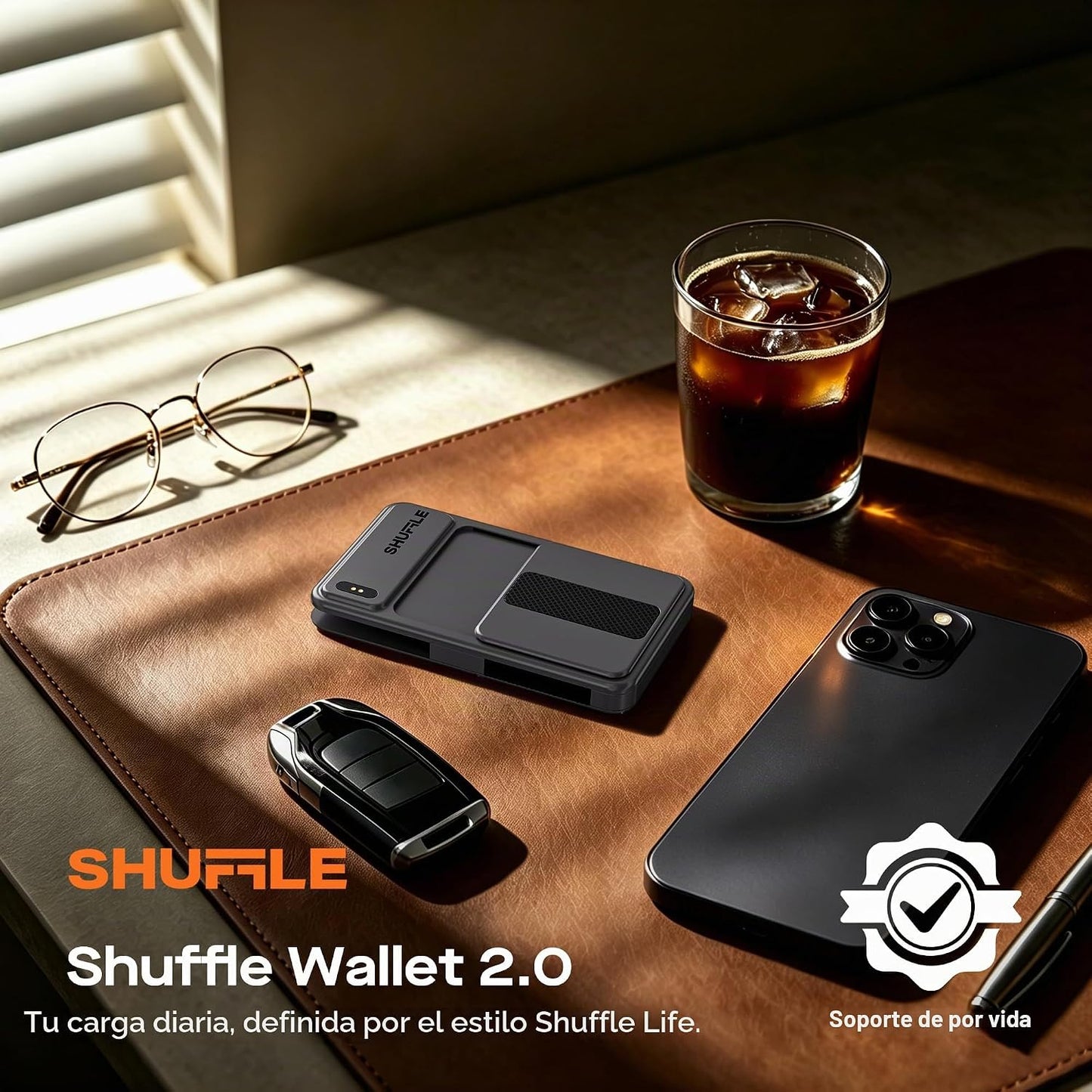 Shuffle Wallet 2.0, innovador mecanismo de abanico para hombre cart...