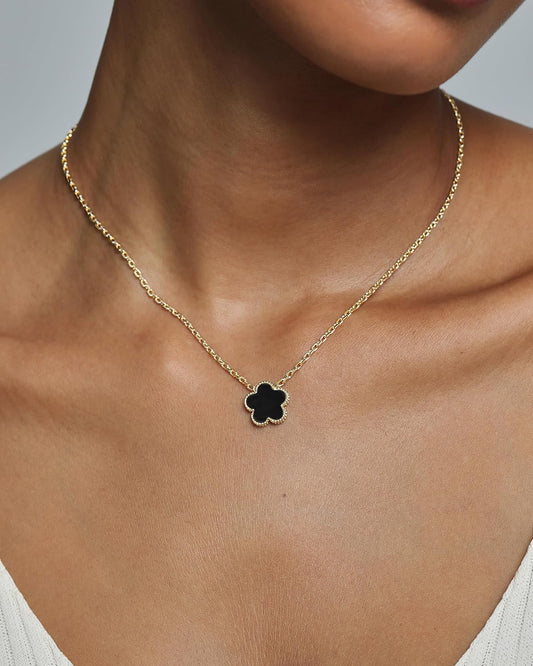 PAVOI Collares de trébol chapados en oro de 14 quilates para mujer...