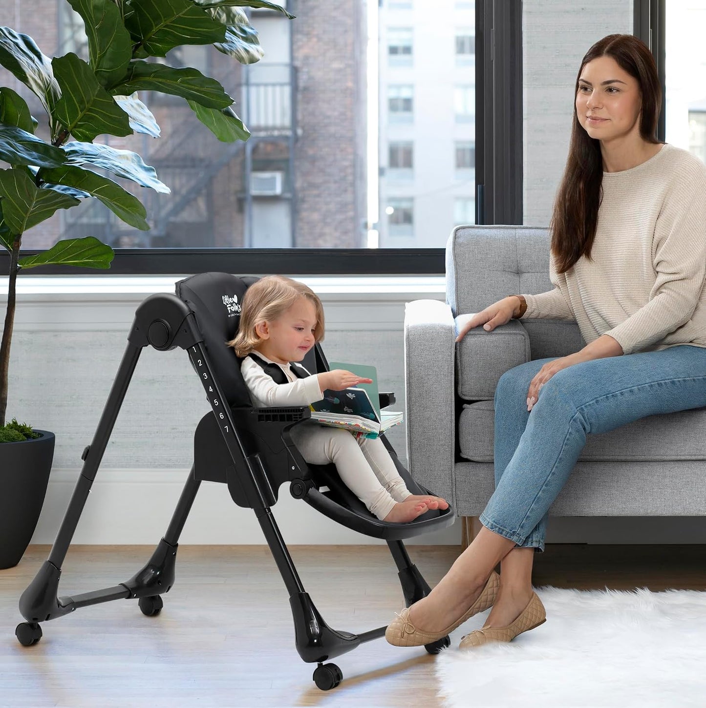 Little Folks by Delta Children - Silla alta SlimFold 2 en 1 para be...