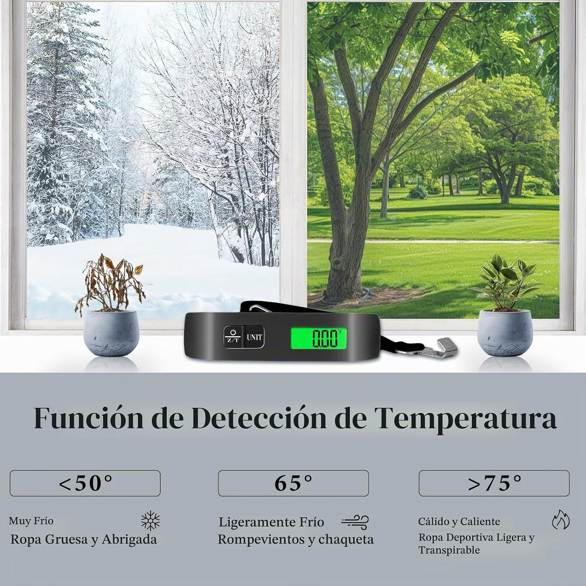 Báscula de equipaje, báscula de peso de equipaje de 110 lb con 4 fu...