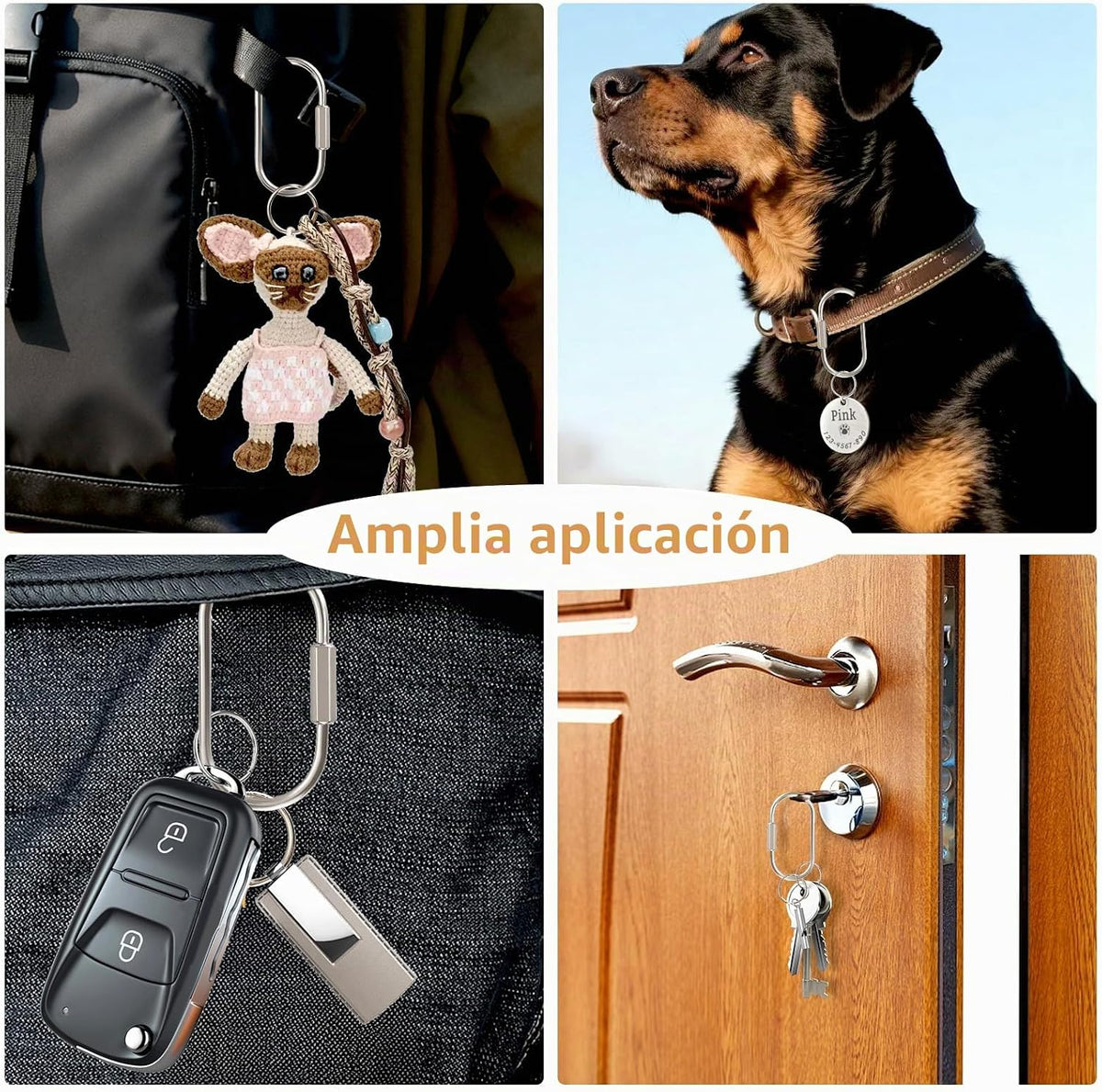 Muitcdo Anillos de Llavero de Latón a Granel, Organizador de Llaver...
