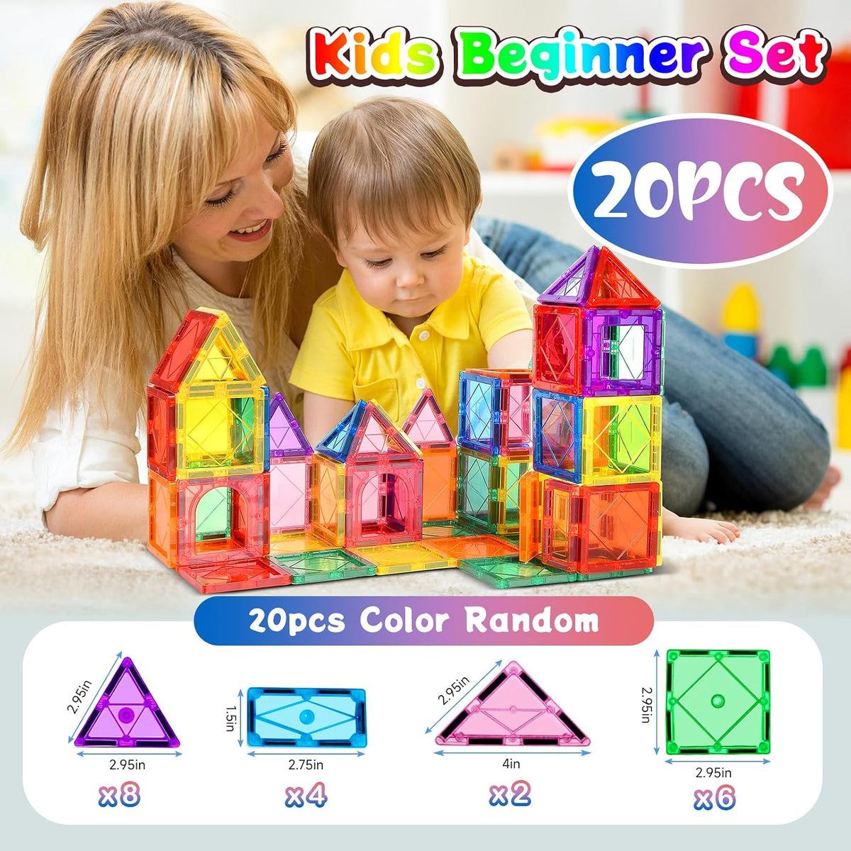 Mruikeny - Fichas magnéticas, bloques de construcción para niños y...