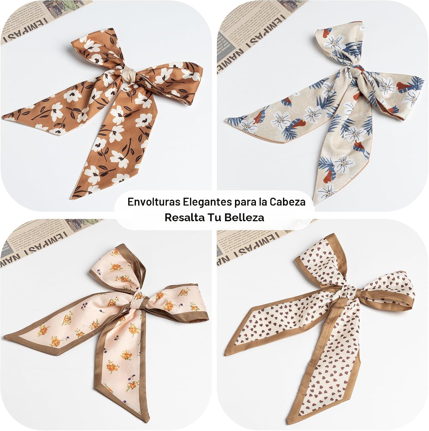 ZXZH Paquete de 6 bufandas de moda para mujer, pañuelo versátil boh...