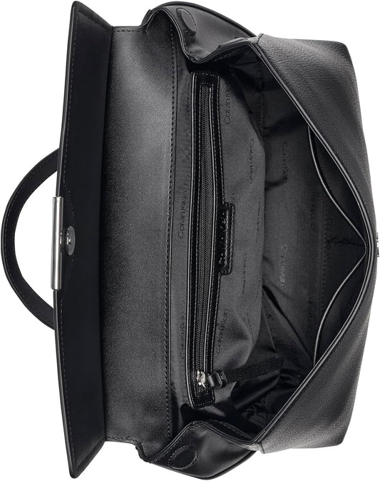 Calvin Klein Arabella - Bolso con asa superior, color negro y plate...