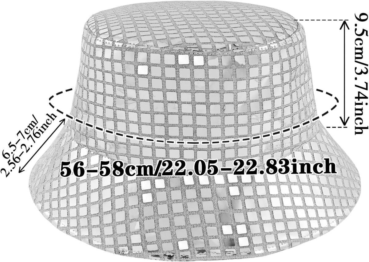 MILAKOO Sombrero de pescador con purpurina brillante con diamantes...